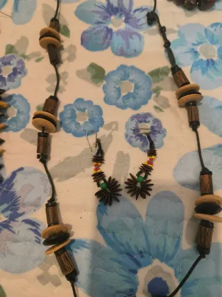 Conjunto bisutería madera y coco