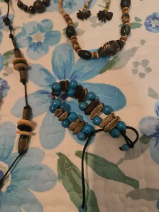 Conjunto bisutería madera y coco