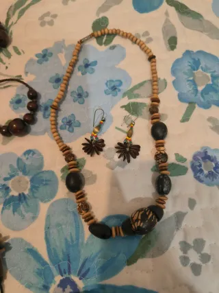 Conjunto bisutería madera y coco