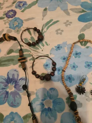 Conjunto bisutería madera y coco