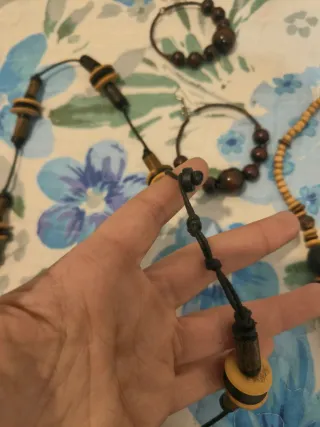 Conjunto bisutería madera y coco