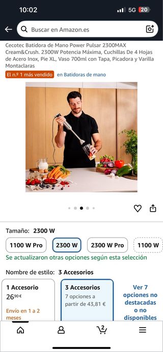 Batidora Cecotec Power Pulsar 2300MAX