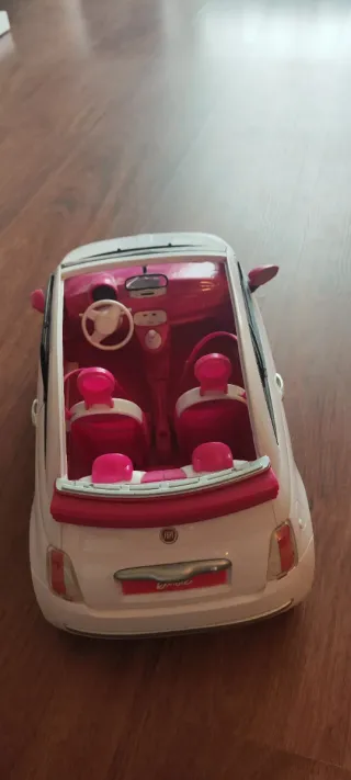 Macchina Barbie Fiat 500 Bianco e Rosa