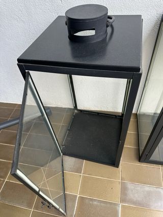 2 Faroles Negro Terraza/Jardín