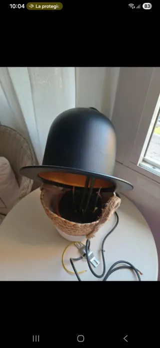 Lámpara techo sombrero bombín adaptable