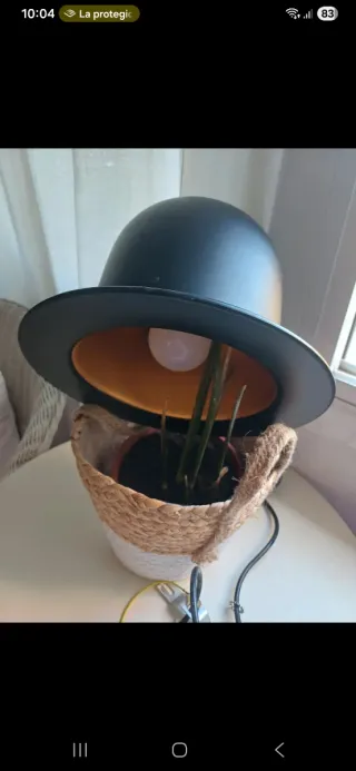 Lámpara techo sombrero bombín adaptable