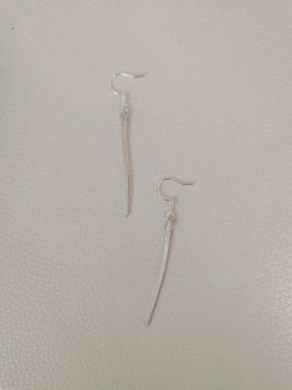 Pendientes largos de plata