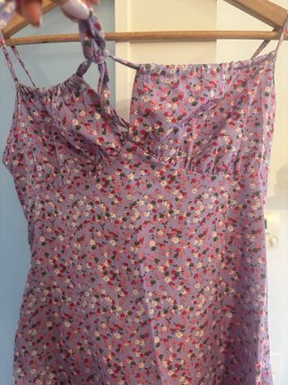 Vestido floral lila talla S