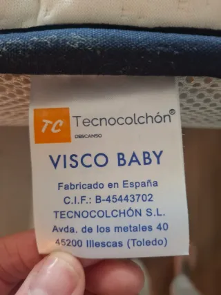 Colchón cuna 120x60 viscoelástico
