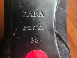 Botas Zara Talla 38 Negras Tacón