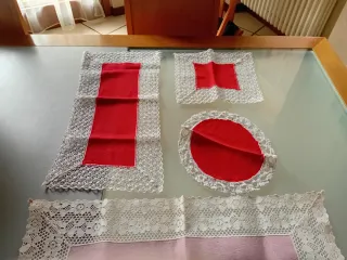 5 Centrini Pizzo Colorati