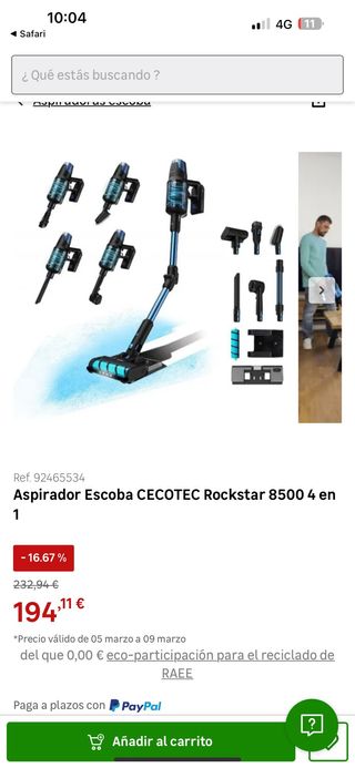 Aspirador Cecotec Rockstar 8500 4 en 1
