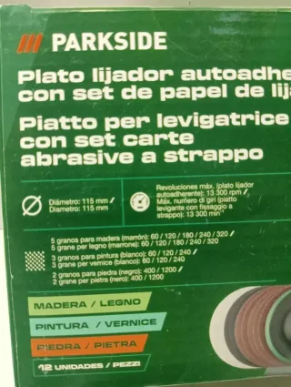 Lote Accesorios PARKSIDE para Radial / Amoladora