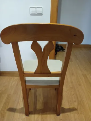 Mesa comedor rústica y 4 sillas pino macizo