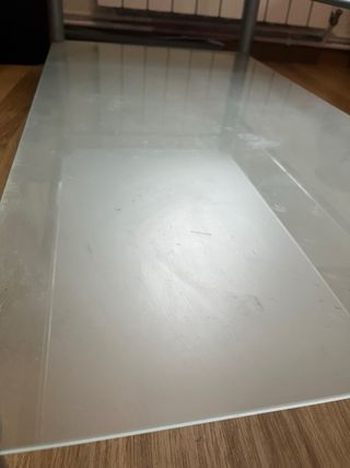 Mesa de salón cristal y metal