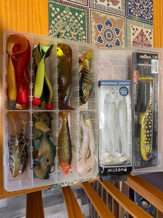 Caja de señuelos de pesca para depredadores