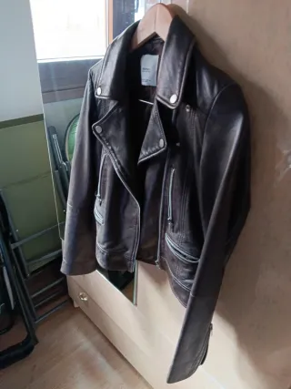 Cazadora Mango Marrón Cremalleras