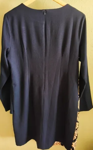 Vestido ANANY azul marino estampado