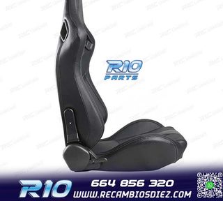 ASIENTO DEPORTIVO SEMI BAQUET ESTILO RS CUERO NEGRO