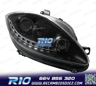 FAROS PARA SEAT LEON ALTEA TOLEDO 04-09 LUZ DIURNA LED FONDO