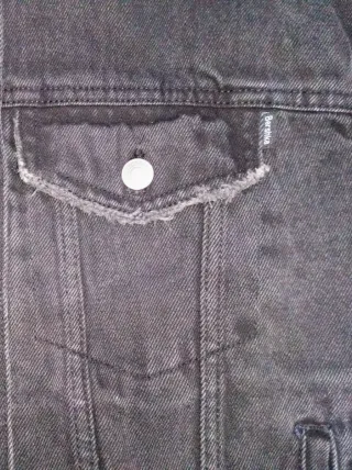 Giacca Denim Nera Bershka