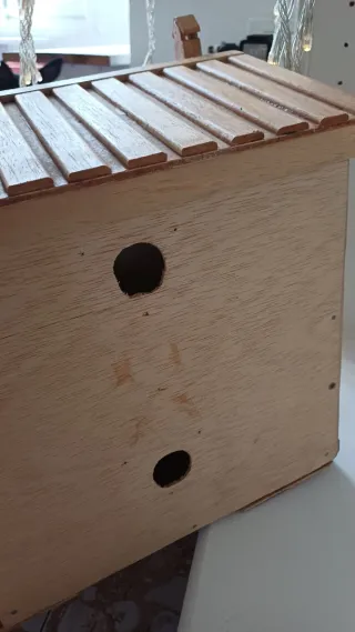 Casa de madera decorativa 34 cm ancho por 40 alto