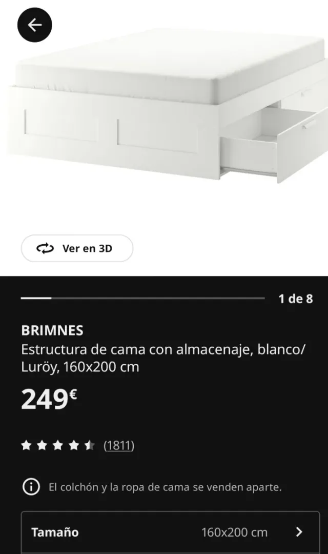 Estructura Cama Ikea Brimnes Beige