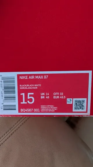 Nike Air Max 97 Negras Talla 49,5