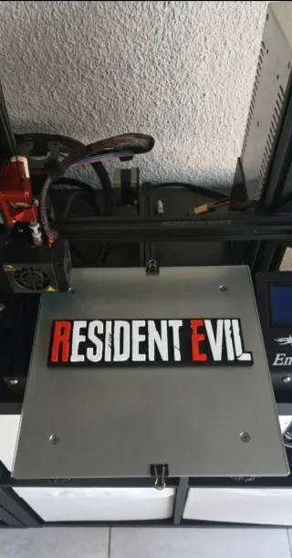 Logo Resident Evil Impreso 3D