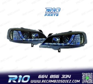 FAROS OPEL ASTRA G 97-04 LUZ DIURNA LED CROMO