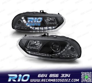 FAROS PARA ALFA ROMEO 156 97-03 LUZ DIURNA FONDO NEGRO