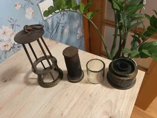 Lámpara minera antigua , completa , buen estado