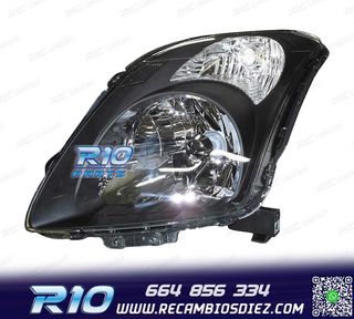 FARO IZQ PARA SUZUKI SWIFT 05-10 NEGRO