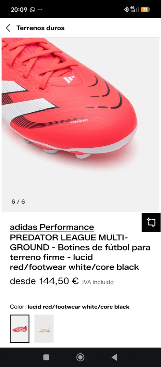 Zapatillas de fútbol Adidas Predator League Rojas