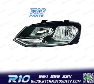 FARO IZQ PARA VOLKSWAGEN VW POLO 14-17 FONDO NEGRO