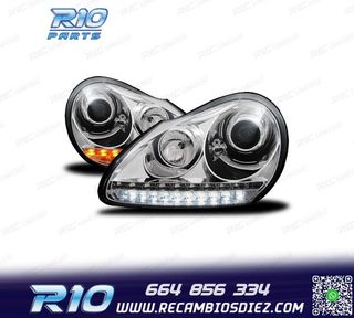 FAROS PORSCHE CAYENNE 03-07 LUZ DIURNA FONDO CROMO