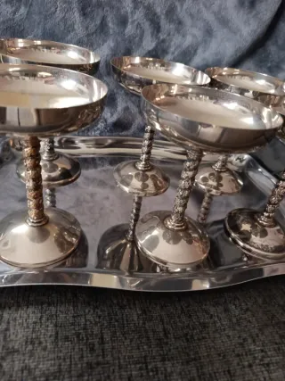 6 Copas Antiguas Alpaca Plateada