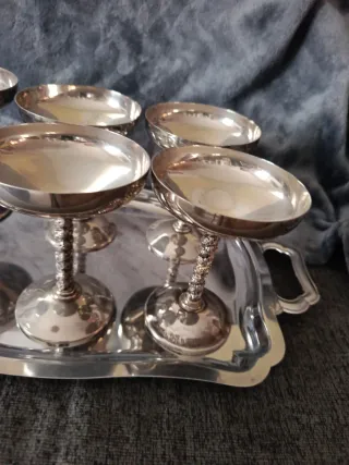 6 Copas Antiguas Alpaca Plateada