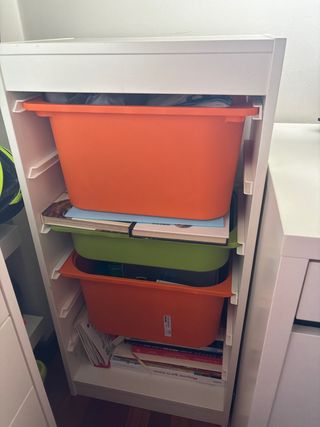 Cajonera Ikea TROFAST Plástico Naranja y Verde