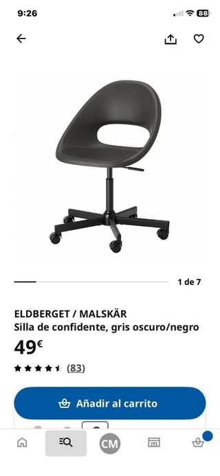 Silla de oficina Ikea negra