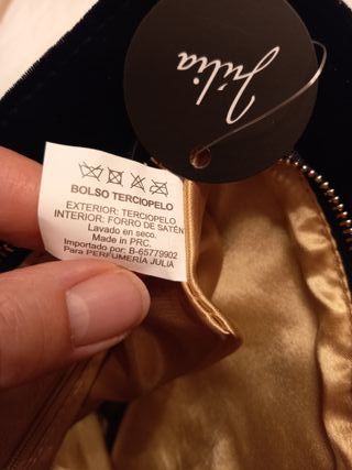 Bolso neceser terciopelo negro