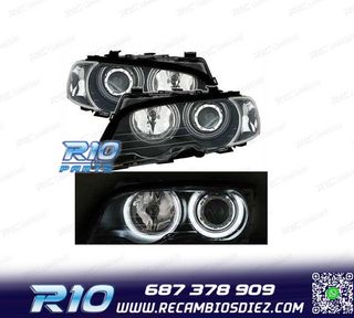 FAROS BMW E46 COUPE 99-03 OJOS ANGEL CCFL INTERMITENTES FOND