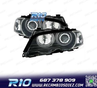 FAROS BMW E46 COUPE 99-03 OJOS ANGEL CCFL INTERMITENTES FOND