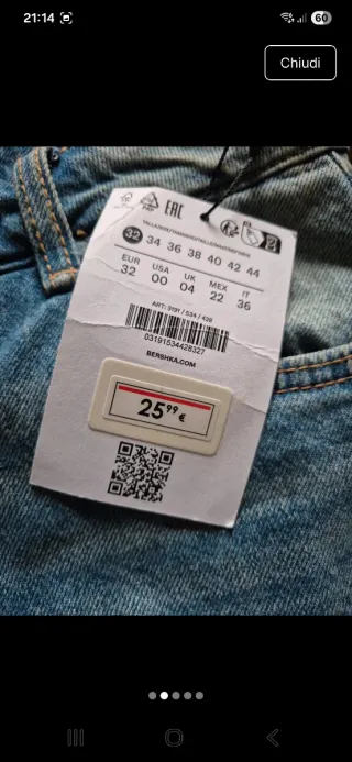 Bershka baggy corti jeans