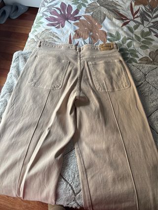 Pantalón ancho mujer Scalpers beige