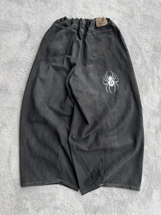 Pantaloni Baggy JNCO Style Y2K Ricamati