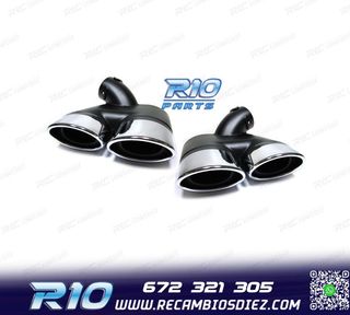 COLAS DE ESCAPE DOBLES OVALADAS MERCEDES W211 02-09 LOOK AMG