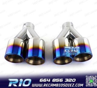 COLAS ESCAPE UNIVERSAL ACERO INOX TITANIO 2 DOBLES 89MM OO--