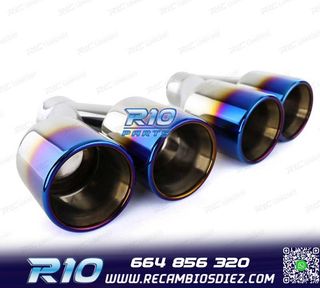 COLAS ESCAPE UNIVERSAL ACERO INOX TITANIO 2 DOBLES 89MM OO--