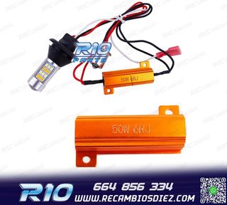 2 BOMBILLAS DRL BLANCO + INTERMITENTE LED BAU15S